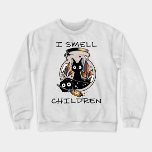 i smell children funny halloween cat magic potion Crewneck Sweatshirt